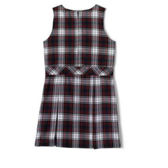 NWT LANDS' END JUMPER DRESS EVERGREEN/WHITE PLAID 12 - Picture 3 of 6